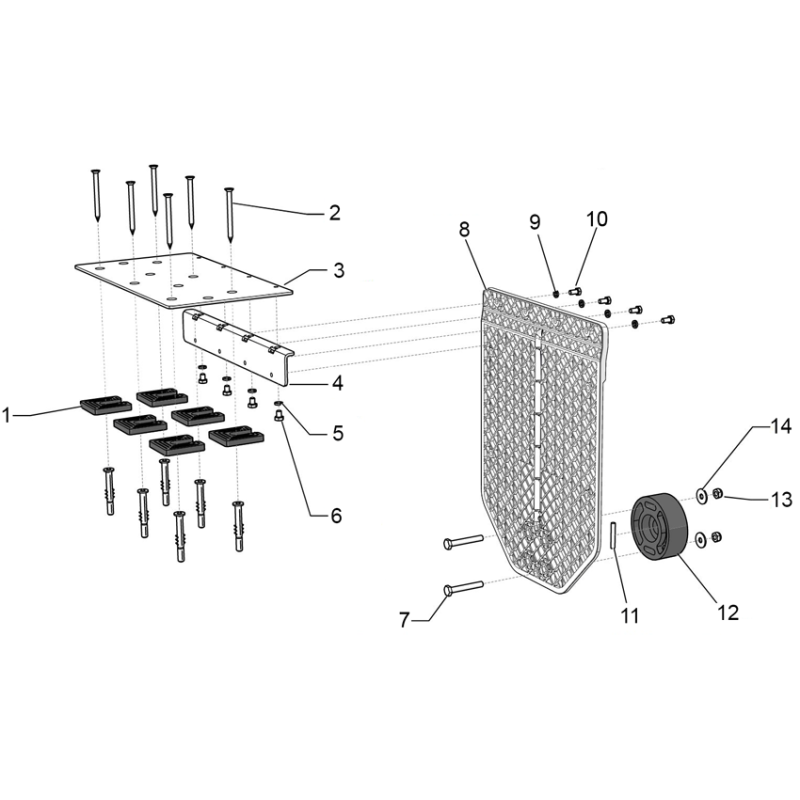 Pièces détachées Flasque plastique côté palier volet immergé (ECA INTERPOOL)