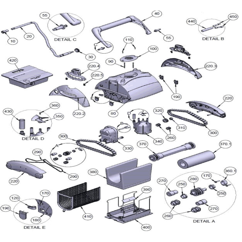 Pièces détachées pour robot GALEON MD (ASTRALPOOL, AQUATRON)