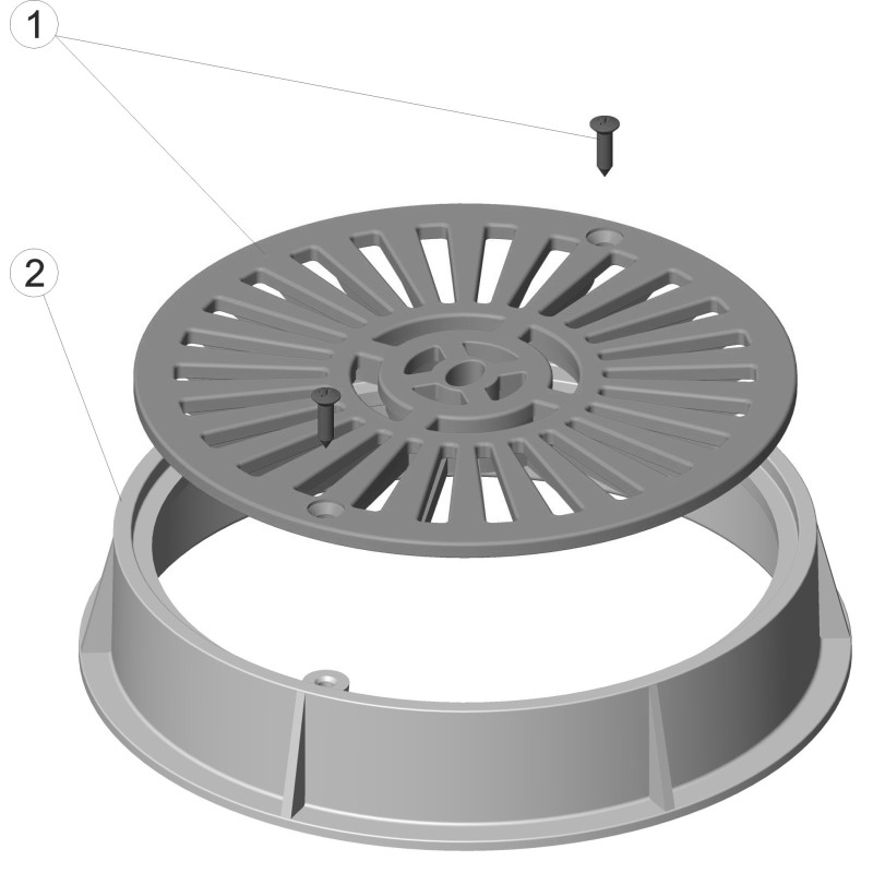 Pièces détachées Grille écoulement ronde Ø 200 blanche (ASTRALPOOL)