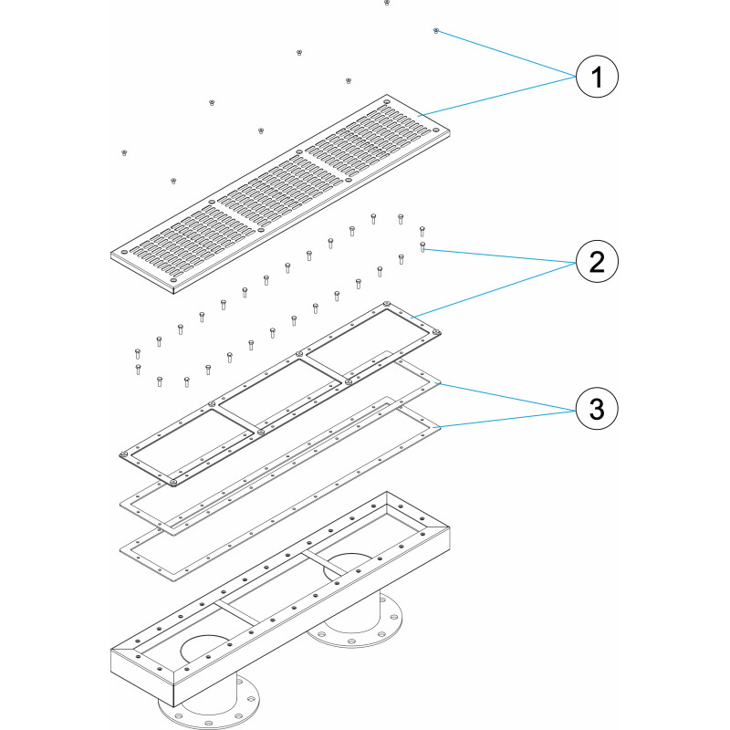 Pièces détachées Grille d'aspiration rectangulaire 120m3/h (ASTRALPOOL)
