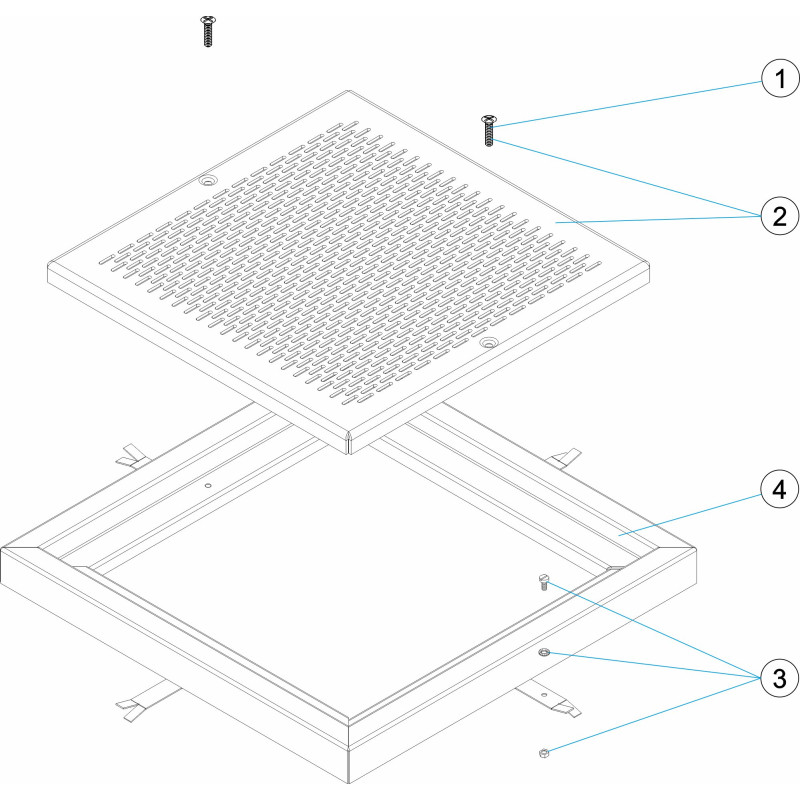 Pièces détachées Grille de de BDF carrée inox 304 (ASTRALPOOL)