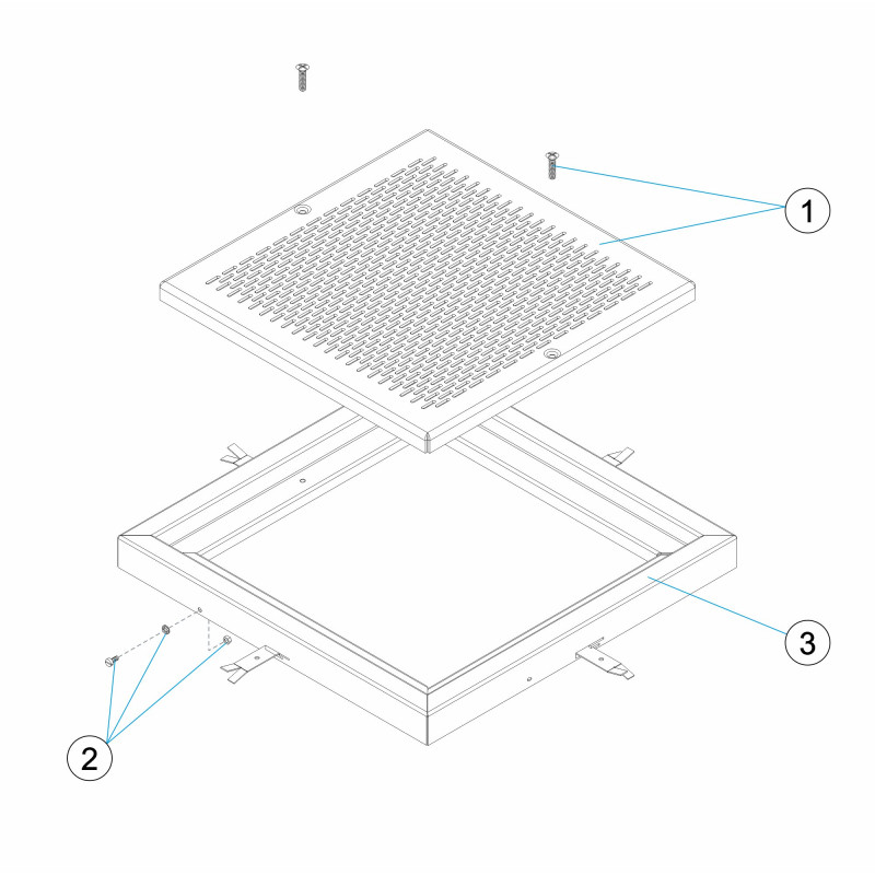 Pièces détachées Grille de de BDF carrée inox 316