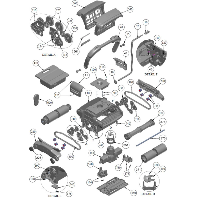 Pièces détachées pour robot H7 duo (ASTRALPOOL)