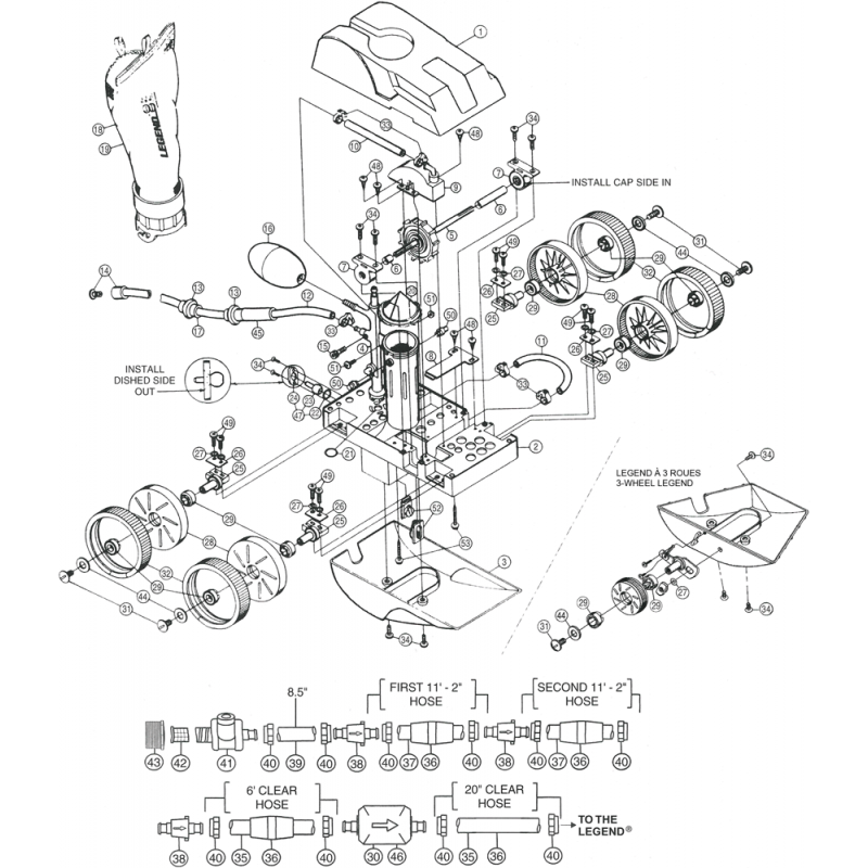 Pièces détachées pour robot LEGEND (PENTAIR)