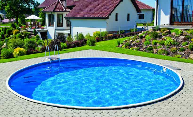 Liner piscine hors sol ronde Ø 640cm - coloris Bleu uni
