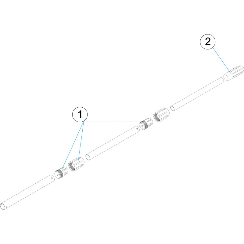 Pièces détachées Manche télescopique 3 pièces clip 3,6m (ASTRALPOOL)