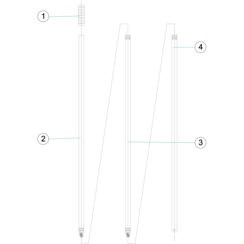 Pièces détachées Manche trois sections vissées connexion clip (ASTRALPOOL)