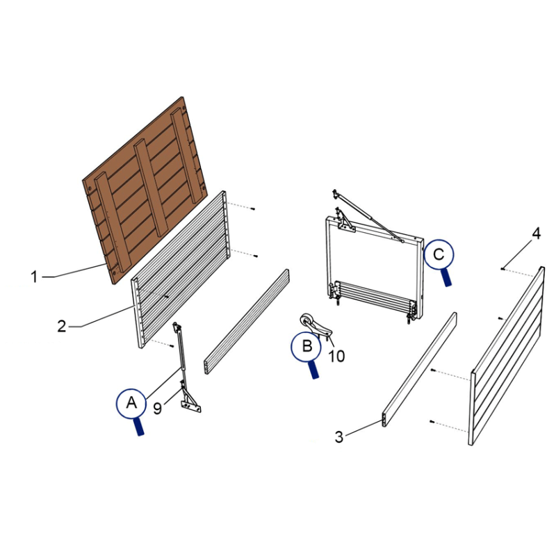 Pièces détachées Module de banc extremité ZEN'IT (ECA INTERPOOL)