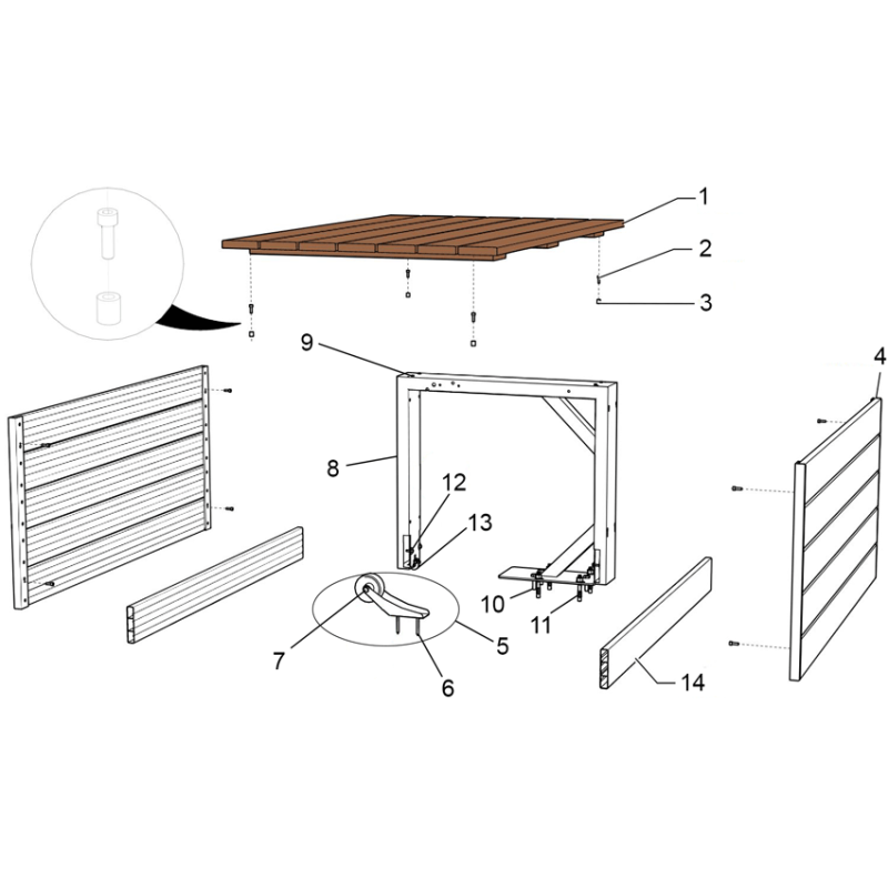 Pièces détachées Module de banc intermédiaire ZEN'IT (ECA INTERPOOL)