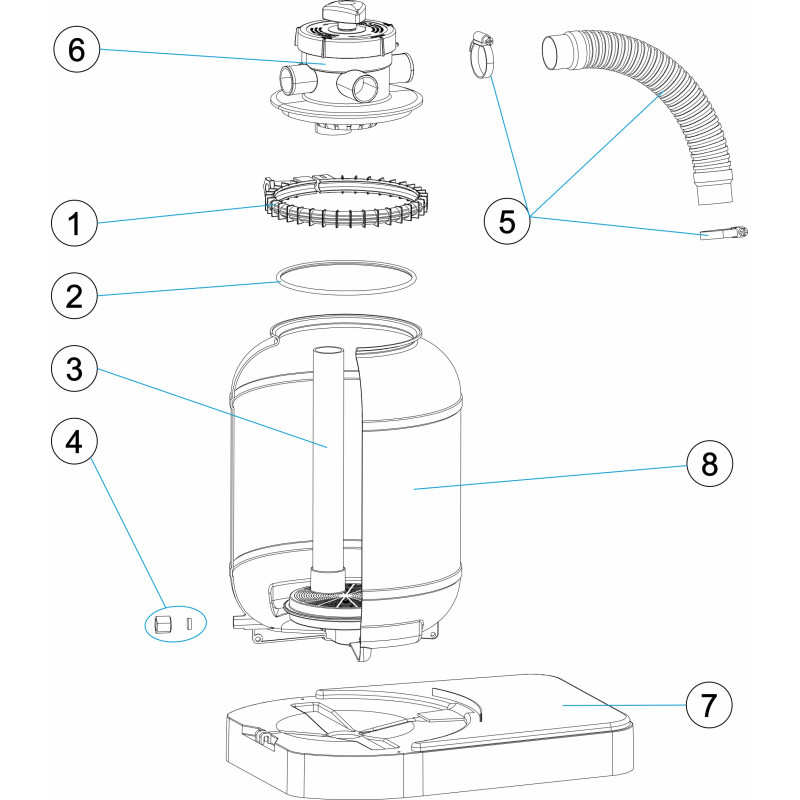 Pièces détachées groupe de filtration monobloc Astral Ø 300 - 1 1/4" (ASTRALPOOL, ZODIAC)