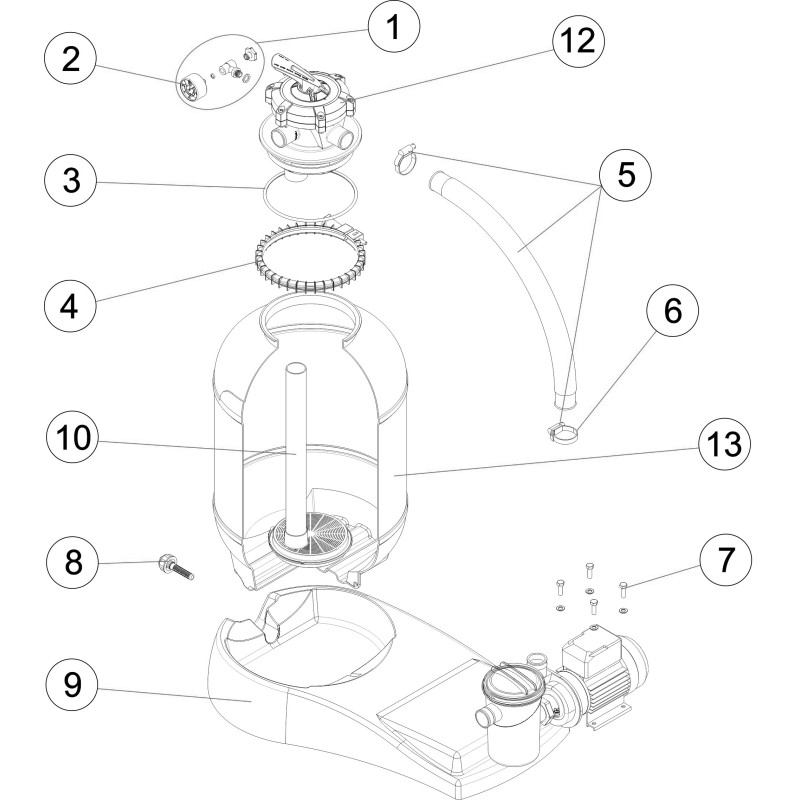 Pièces détachées groupe de filtration monobloc FIJI 4 - Ø 380 (ASTRALPOOL)