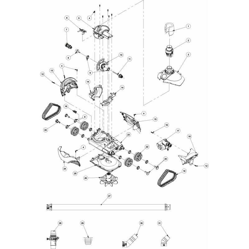 Pièces détachées pour robot ZODIAC MX630