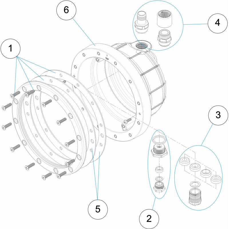 Pièces détachées Niche de projecteur autotaraudée et métrique (ASTRALPOOL)