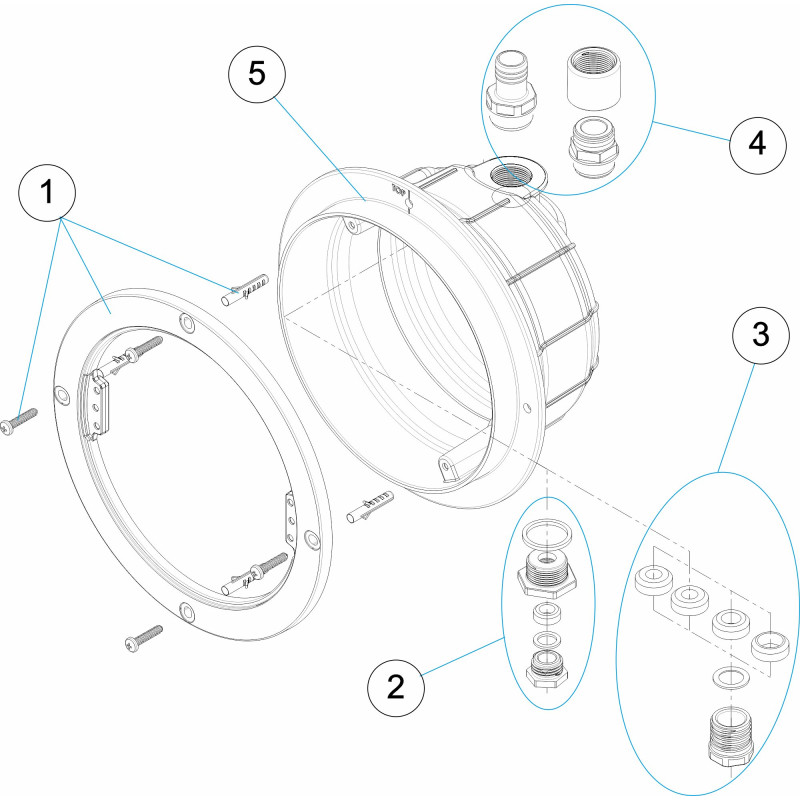 Pièces détachées Niche de projecteur LUMIPLUS DESIGN (ASTRALPOOL, CERTIKIN)