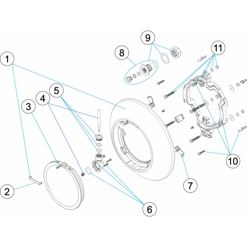 Pièces détachées Optique FLEXISLIM sans alimentation (ASTRALPOOL)