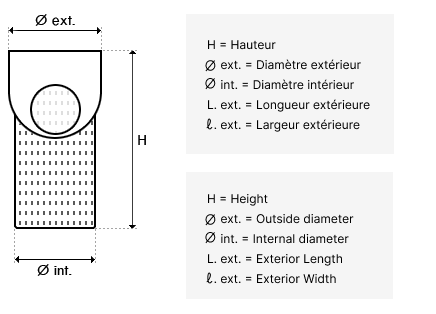 Dimensions pour Panier de préfiltre PPE Koral/Epsilon avec anse - Remplace RBH0030.03R / RPUM0005.04R