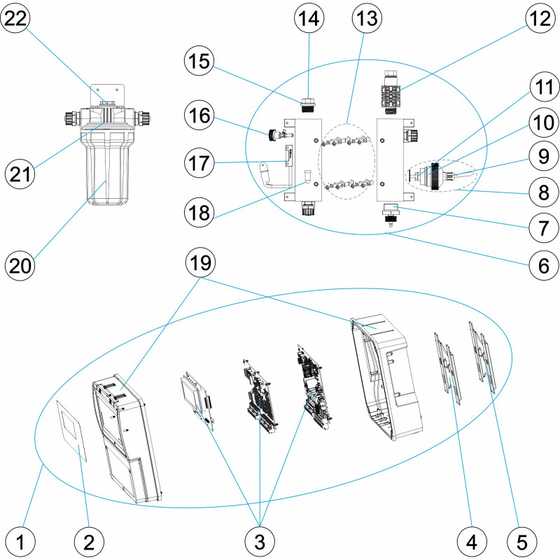 Pièces détachées Panneau de commande pH/chlore libre (ASTRALPOOL)