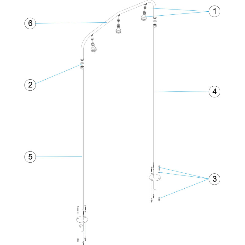 Pièces détachées Passage de douche avec 3 et 5 Jets (ASTRALPOOL)