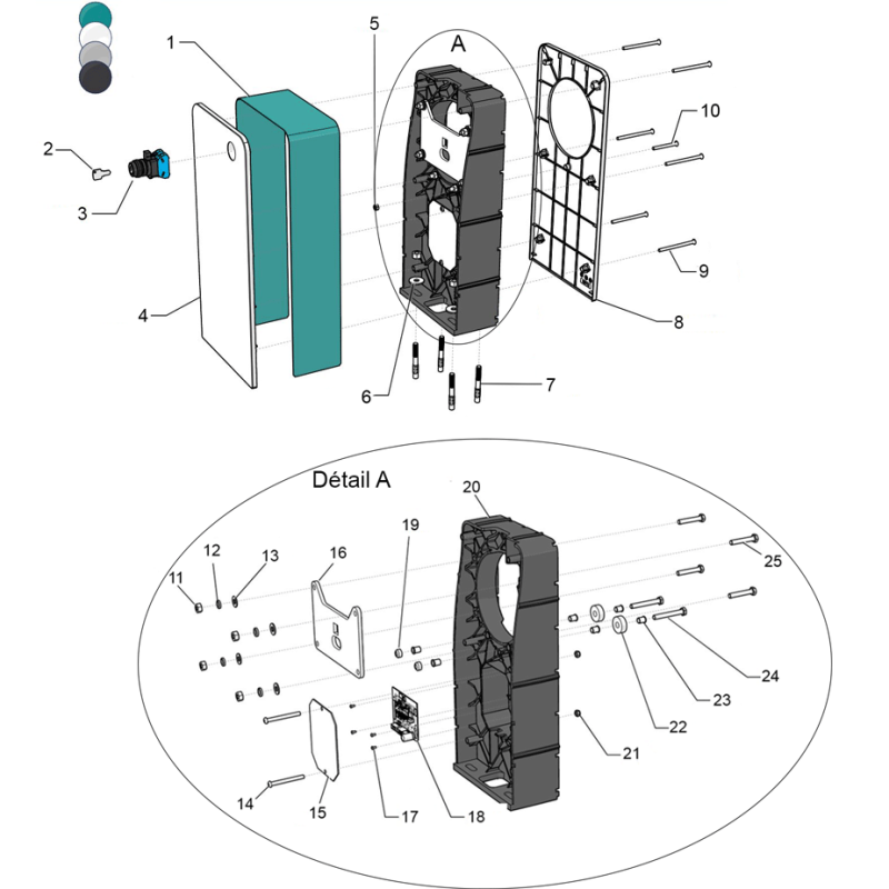 Pièces détachées Pied côté moteur SVELTEA (ECA INTERPOOL, ASTRALPOOL)