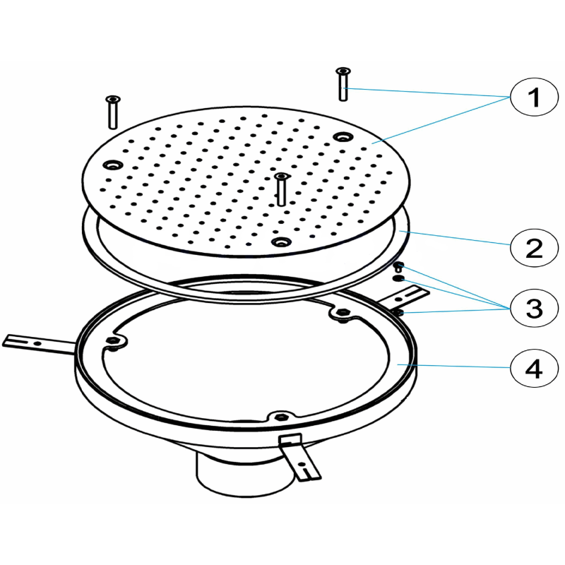 Pièces détachées Plaque de fond ronde hydromassage Ø 300 mm - BETON (ASTRALPOOL)