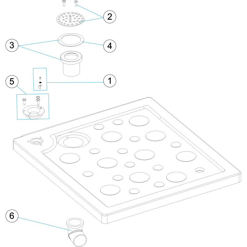 Pièces détachées Plateau de douche Ø 43 - Ø 63 (ASTRALPOOL)