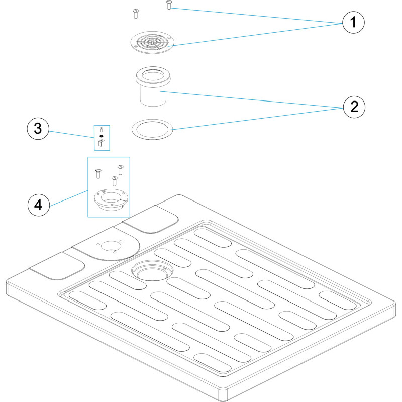 Pièces détachées Plateau de douche CLASSIC Ø 43 - Ø 63 (ASTRALPOOL)