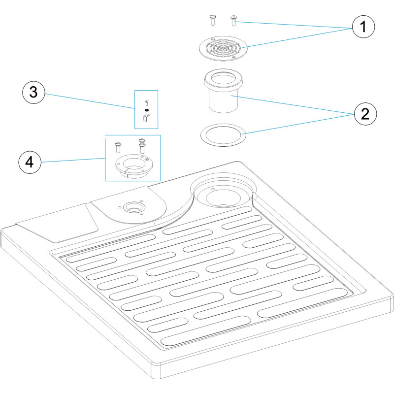 Pièces détachées Plateau de douche RELAX Ø 43 - Ø 63 (ASTRALPOOL)