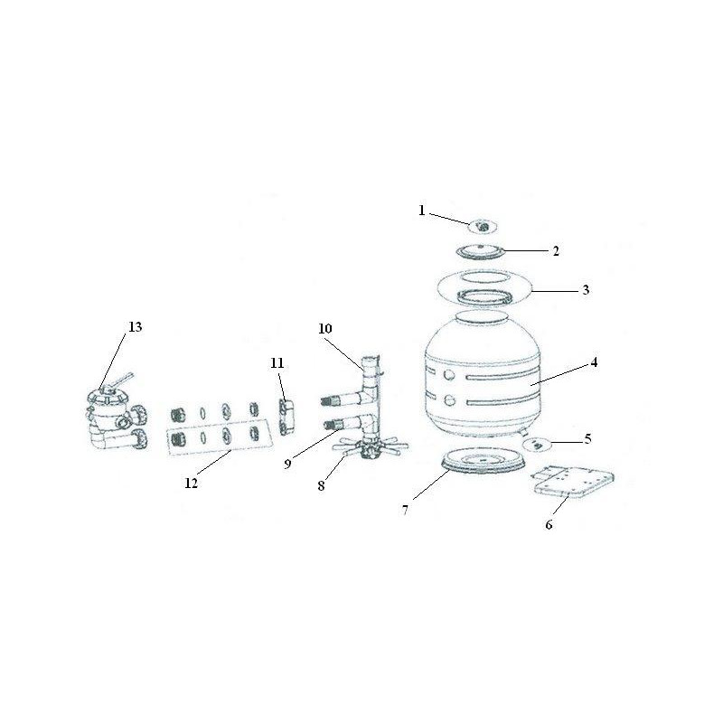 Pièces détachées Platine de filtration - Filtre Side Soufflé (HYDROSWIM)