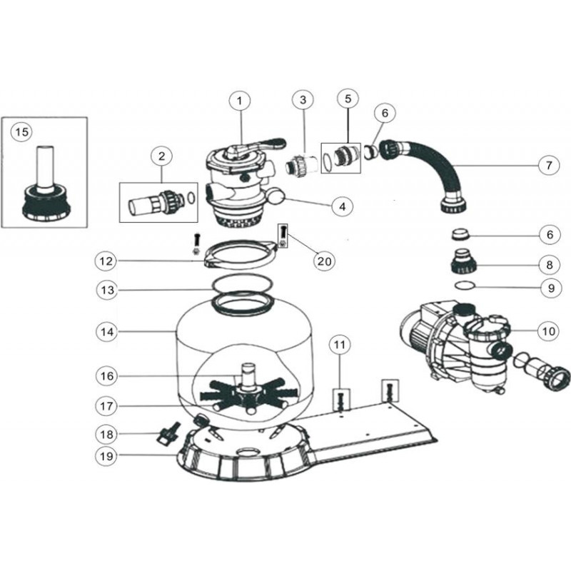 Pièces détachées Platine de filtration FSP (EMAUX)