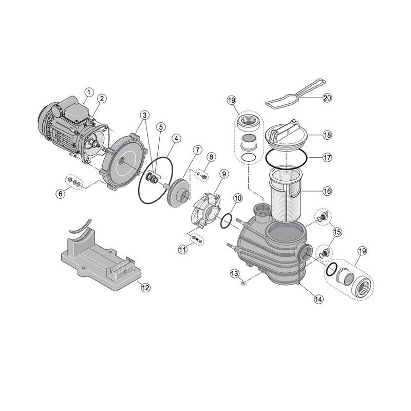 Pièces détachées Pompe 5MPR Dyna-Glass (STA-RITE, PENTAIR)