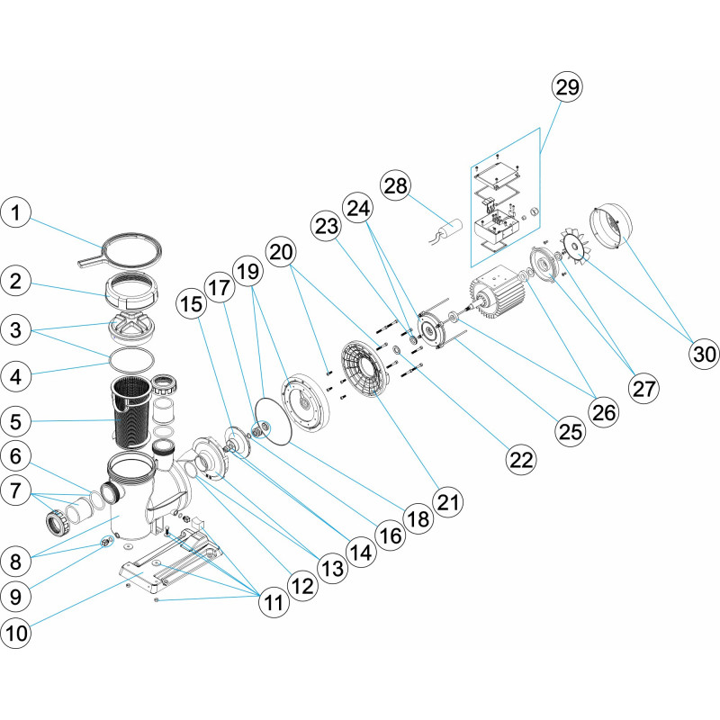 Pièces détachées Pompe ASTRAL ALASKA MAX (ASTRALPOOL)