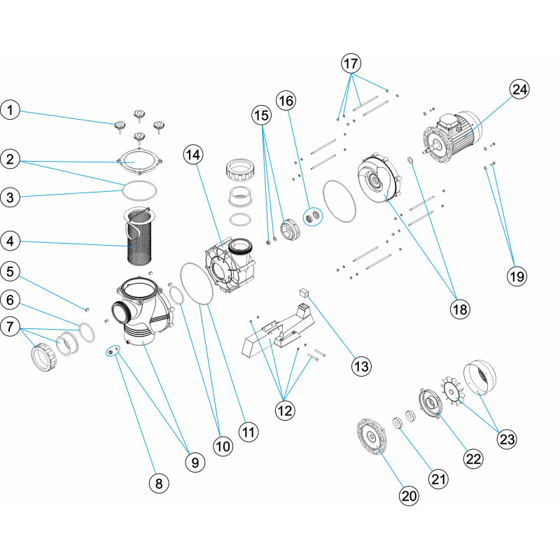 Pièces détachées Pompe ATLAS avec préfiltre (ASTRALPOOL, IML)