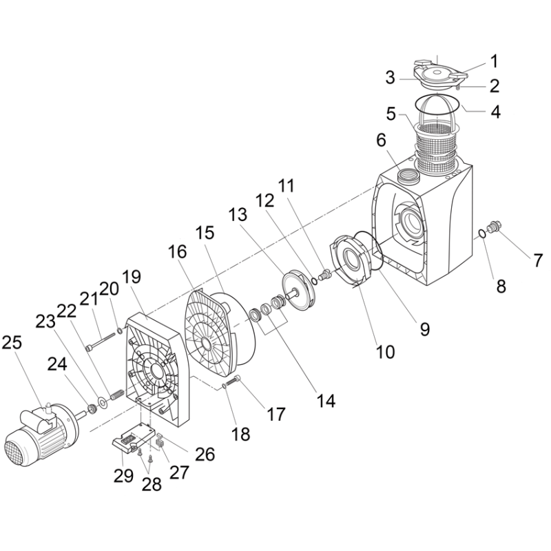 Pièces détachées Pompe BADU 40/15, 40/19, 40/21, 40/23, 40/26 (SPECK)