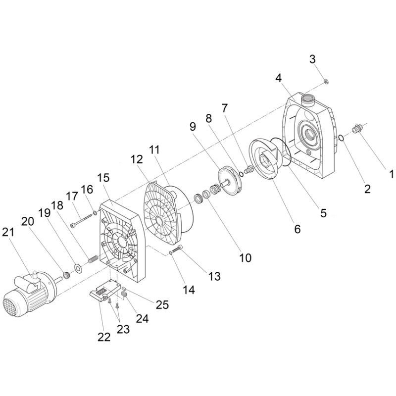 Pièces détachées Pompe BADU 43/10, 43/13G, 43/16, 43/18G, 43/22, 43/25G, 43/32 (SPECK)