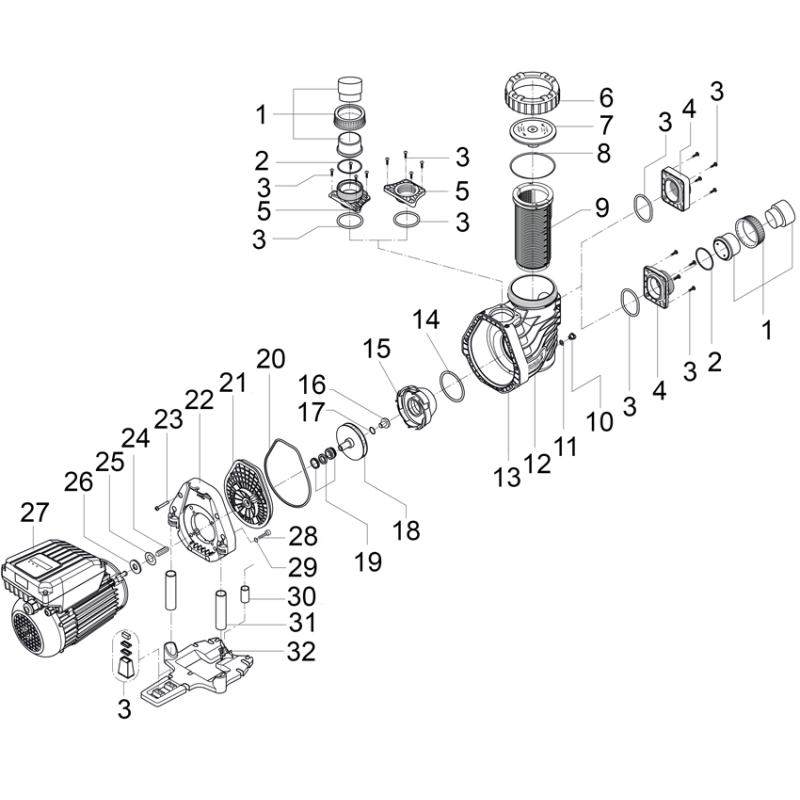 Pièces détachées Pompe BADU EASYFIT ECO VS (SPECK)