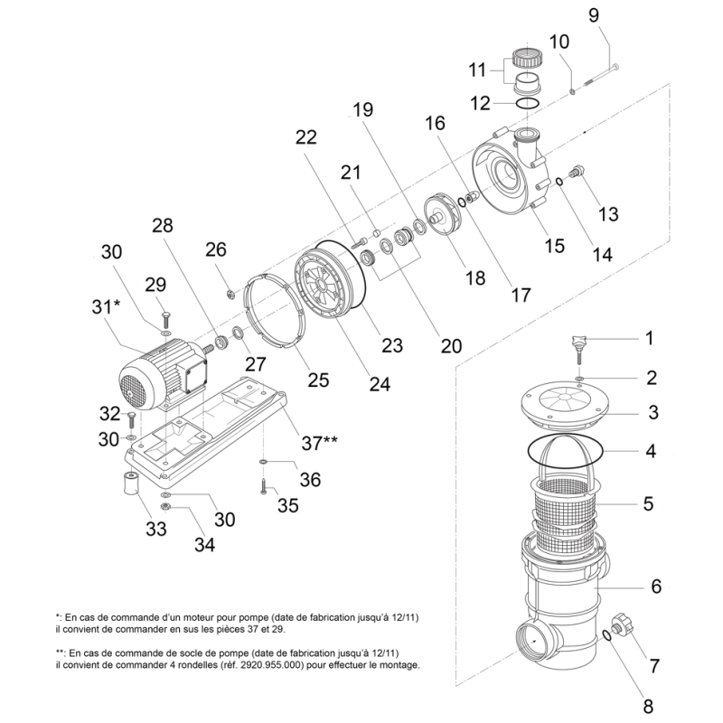 Pièces détachées Pompe BADU FA 21-50, FA 21-60 (SPECK)