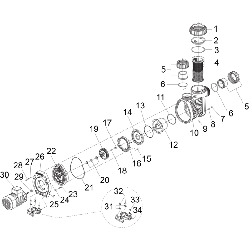 Pièces détachées Pompe BADU PRIME 25 à 48 (SPECK)