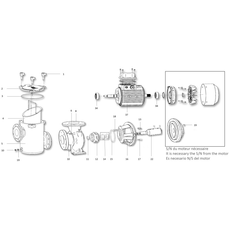 Pièces détachées Pompe CF-2 (SACI)