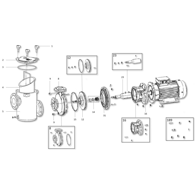 Pièces détachées Pompe CF-4 grand volume (SACI)