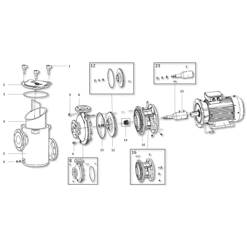 Pièces détachées Pompe CF-4 petit volume (SACI)