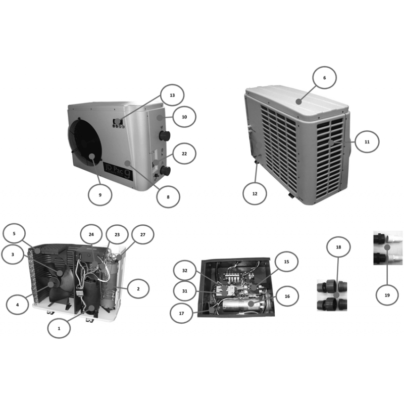 Pièces détachées Pompe à chaleur BLPI-JD PAC(BLPIM 400 à 900) (ASTRALPOOL, CEPEX, TALLERES DEL AGUA)