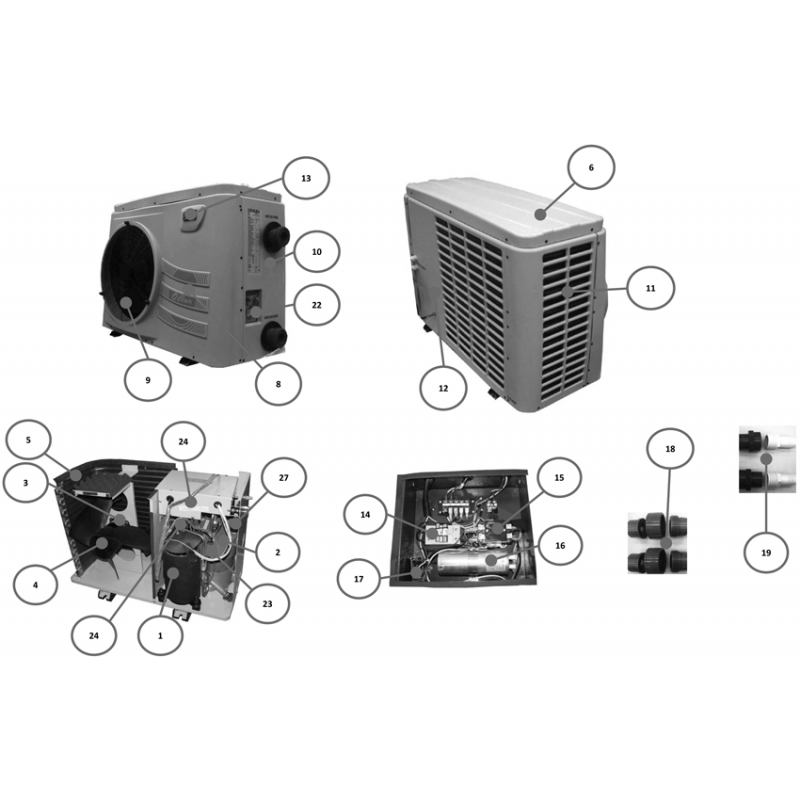 Pièces détachées Pompe à chaleur BLPO-BL-BLPZ-PACFIRST(BLM-BLPOM-BLPOT 200R à 800R)