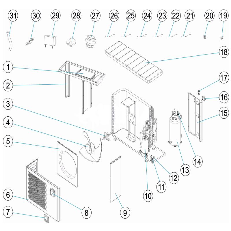 Pièces détachées Pompe à chaleur ECO ELYO 05, 07, 09, 13 (ASTRALPOOL, ZODIAC)