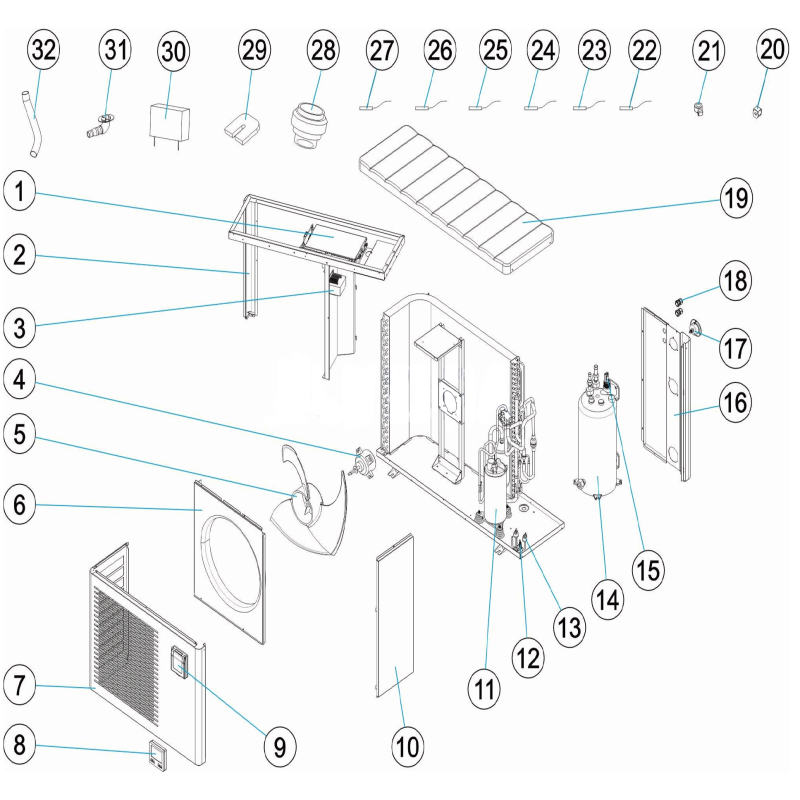 Pièces détachées Pompe à chaleur ECO ELYO 15, 20 (ASTRALPOOL, ZODIAC)