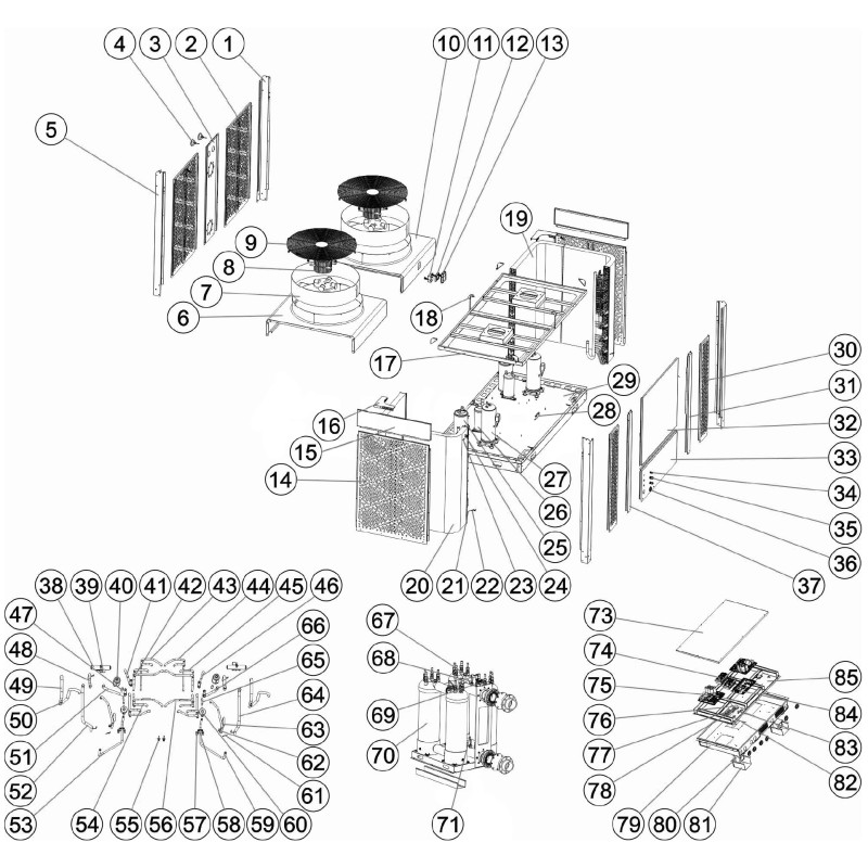 Pièces détachées Pompe à chaleur EXCELLIUM INVERTER 130kW (ASTRALPOOL, ZEALUX ELECTRIC LIMITED, ZODIAC)