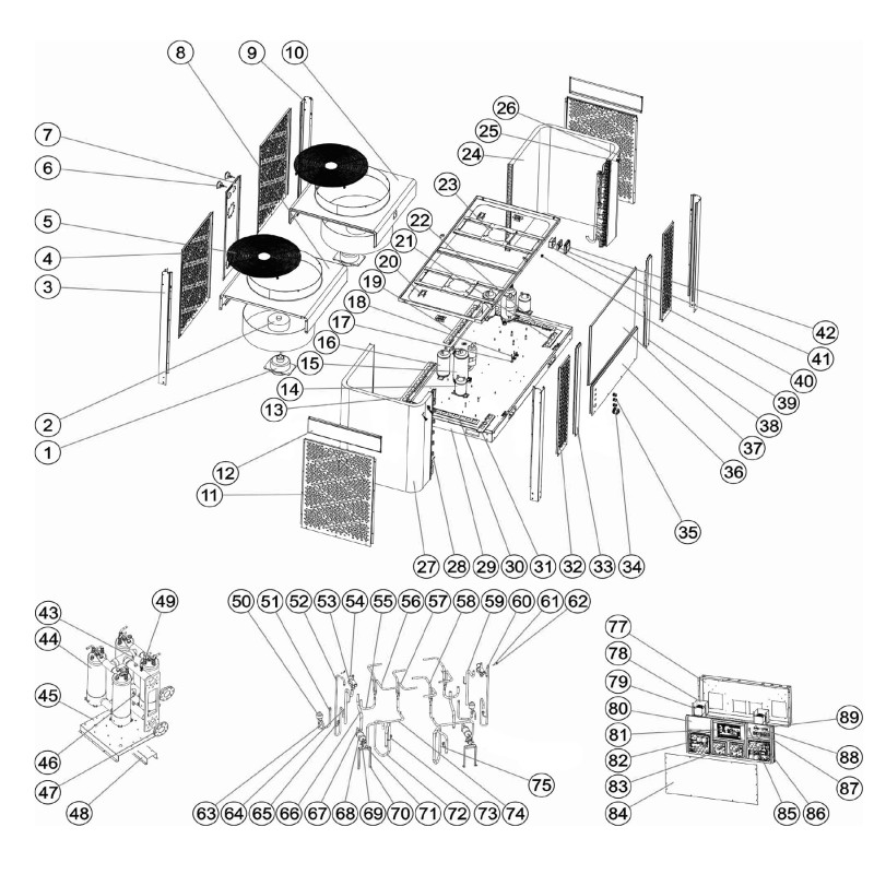 Pièces détachées Pompe à chaleur EXCELLIUM INVERTER 60kW, 95kW (ASTRALPOOL, ZEALUX ELECTRIC LIMITED, ZODIAC)