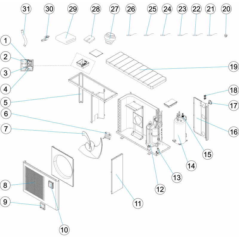 Pièces détachées Pompe à chaleur FSN 08, 10, 12 (ASTRALPOOL, ZODIAC, MICRODOS)