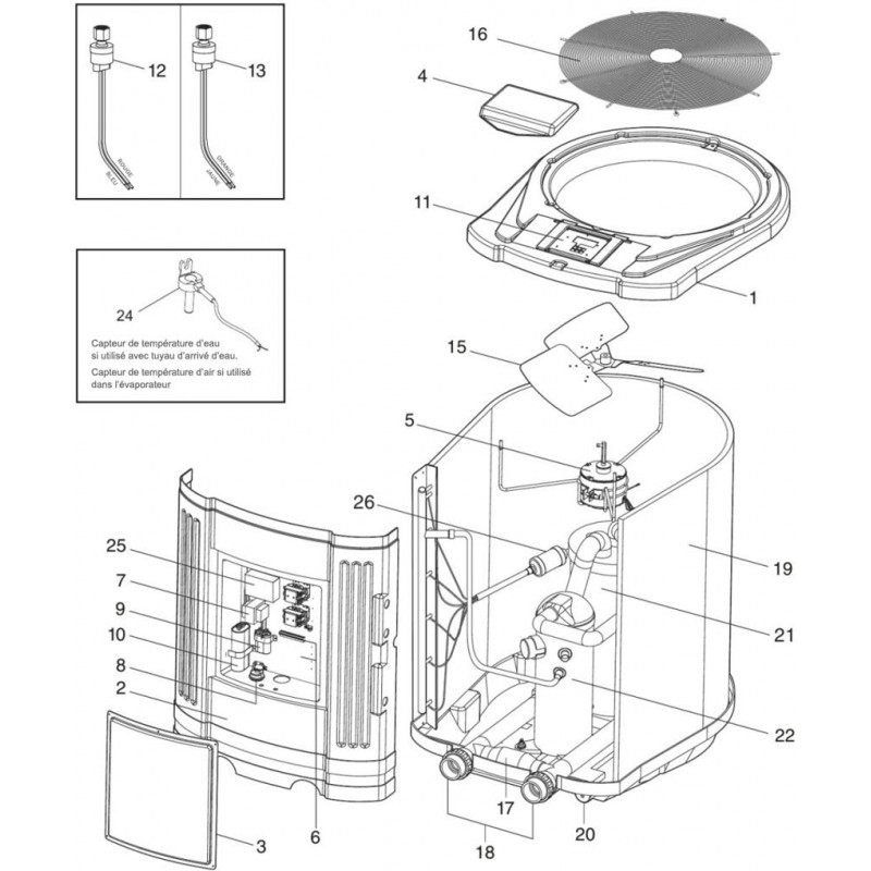 Pièces détachées Pompe à chaleur JANDY Air Energy AE-Ti (de 2004 à 2006)