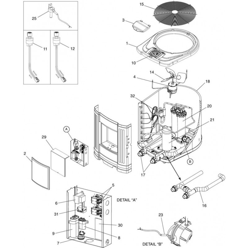 Pièces détachées pour Pompe à chaleur JANDY Air Energy EE-Ti