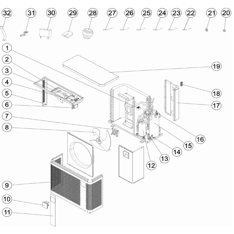 Pièces détachées Pompe à chaleur PX25, Z250iQ TD8 (ZODIAC, ASTRALPOOL)